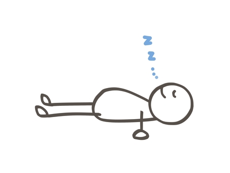 棒人間　眠る人 棒人間,人,寝る,横,眠る,睡眠,昼寝,ぐっすり,スヤスヤ,快眠のイラスト素材