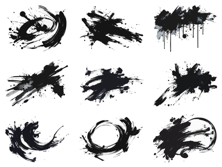 背景【毛筆素材】セット 背景,壁紙,水墨画,墨,毛筆,和風,おだやか,おちついた,おしゃれ,美しいのイラスト素材