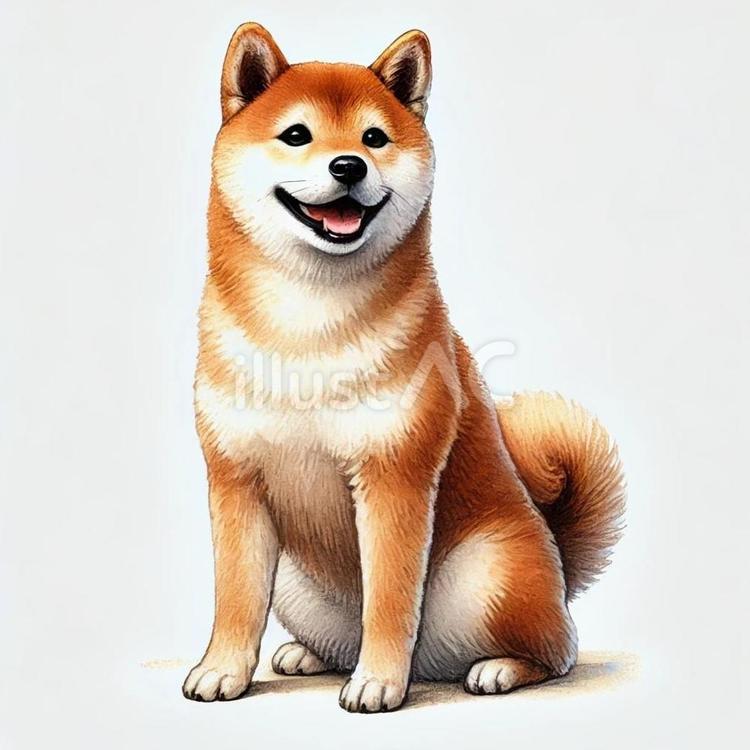 柴犬成犬 柴犬,成犬,おすわりのイラスト素材
