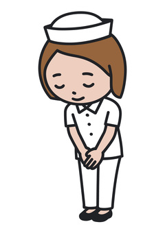 お辞儀する看護婦