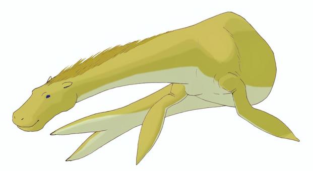 キャディ キャディ,uma,モンスター,カナダ,バンクーバー,巨大,キャドボロサウルス,細長,尾鰭,二股のイラスト素材