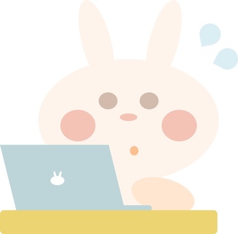 Rabbit sweat on a computer, , JPG and PNG