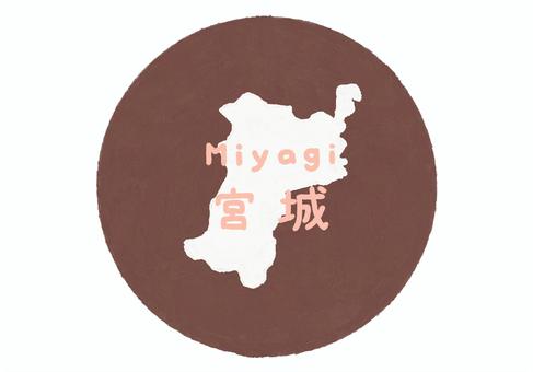 Illustration, miyagi, map, japan, 