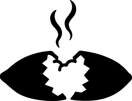 ピクトグラムの黒の焼き芋です。 ピクトグラム,焼き芋,シンプル,さつまいも,芋,ホクホク,スイーツ,甘い,温かい,おやつのイラスト素材