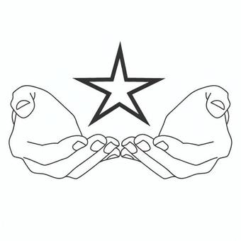 星を持つ 手,指,星,持つ,両手,手元,シンボル,形,象徴,動作のイラスト素材