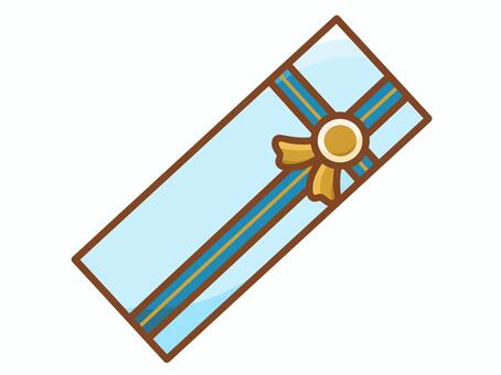 ギフトボックス（水色・細長） ホワイトクリスマス,クリスマス,プレゼント,ギフト,贈り物,ラッピング,箱,ボックス,包装,リボンのイラスト素材