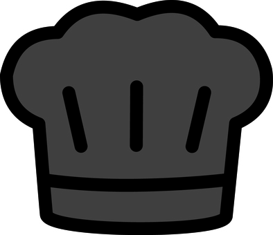 黒のコック帽です。 コック,帽子,シンプル,料理人,コック帽,厨房,制服,シェフ,調理場,飲食店のイラスト素材
