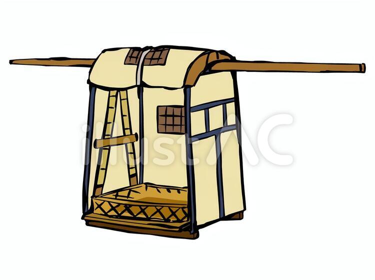 駕籠 和風,駕籠,乗り物のイラスト素材