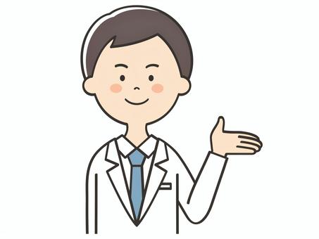 紹介する白衣の男性 紹介する白衣の男性 紹介,案内,説明,教える,紹介する,解説,アドバイス,重要,お知らせ,注目のイラスト素材