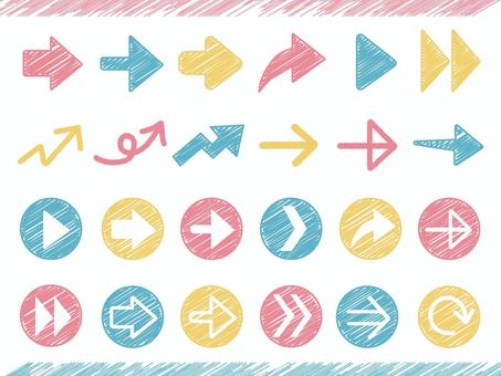 サインペン風矢印セット2 サインペン風矢印セット2 矢印,アイコン,セット,ビジネス,シンプル,サインペン,手書き,ワンポイント,説明,円のイラスト素材
