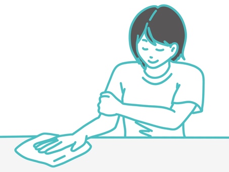 腱板を鍛えるトレーニング 腱板,トレーニング,タオル,リハビリ,回復,体操,運動,鍛える,拭く,テーブルのイラスト素材