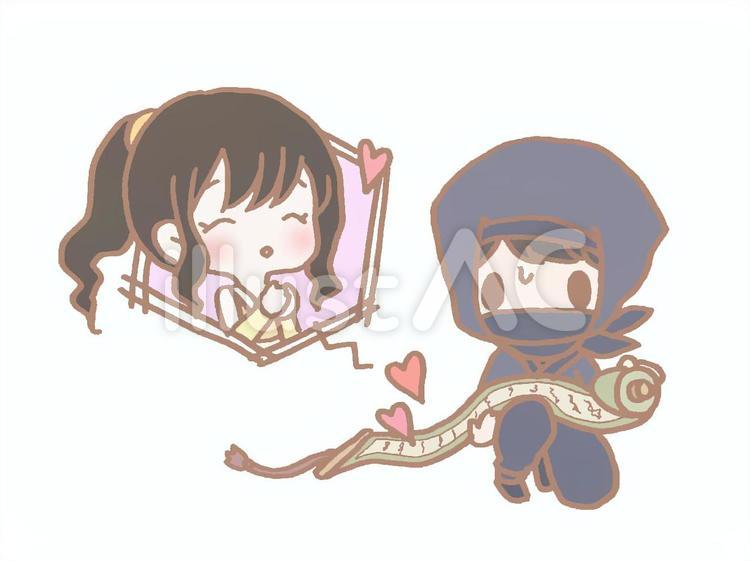 恋文 くノ一,忍者,恋愛のイラスト素材