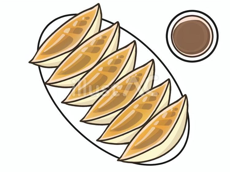 中華　餃子　6個　タレ付き　イラスト タレ,食べ物,餃子のイラスト素材