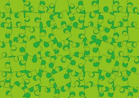 バラバラになった緑色のパズルのピース