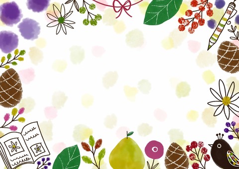 シックな秋の日記2 秋,日記,おしゃれ,フレーム,背景,手書きのイラスト素材