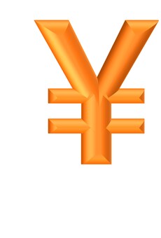 ３D文字記号オレンジ円 円,記号,立体,3d,オレンジ,装飾,デザイン,アイコン,マークのイラスト素材