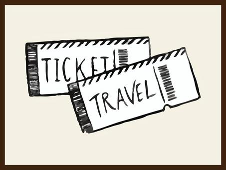 チケット リアル イラスト チケット リアル イラスト チケット,リアル,イラスト,手描き,旅行,トラベル,航空券のイラスト素材