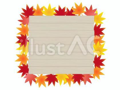 紅葉のナチュラル木フレーム