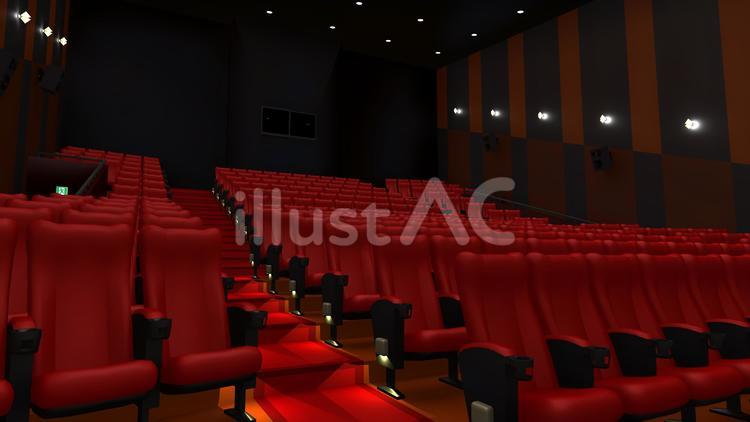 映画館(赤系・前方右側) 映画館(赤系・前方右側) 映画館,シアター,劇場のイラスト素材