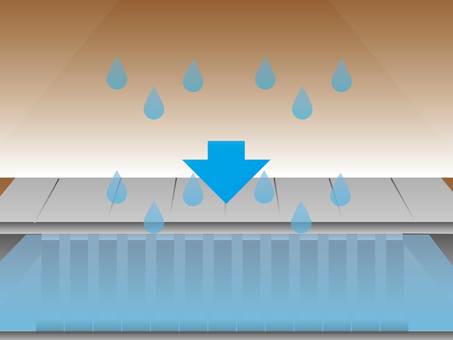 雨水貯留施設のはたらきイメージ 雨水,浸水,貯水,施設,工事,防災のイラスト素材