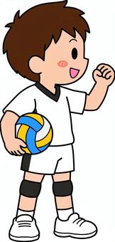 白のバレーボールの男子です。 バレー,ボール,シンプル,選手,競技,スポーツ,遊び,アスリート,クラブ,部活のイラスト素材
