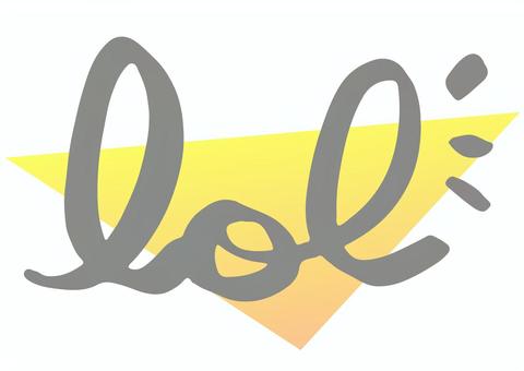 手書き文字。英語「lol」 文字,手書き,英語,メッセージ,フレーズ,言葉,アルファベット,ハンドレタリング,おしゃれ,おもしろいのイラスト素材