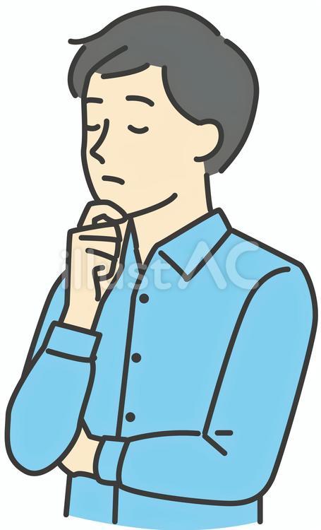 考え事をする男性 人物,男性,悩むのイラスト素材