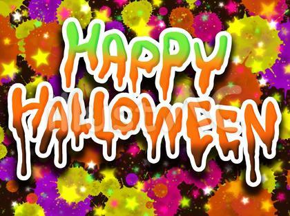 ハッピーハロウィン 派手可愛いロゴ