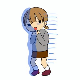 避ける女の子　 女の子,苦手,避ける,ドン引き,嫌いのイラスト素材