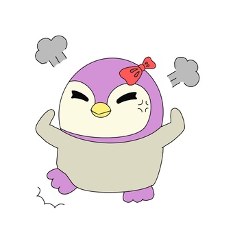 怒る子どもペンギン（女の子）