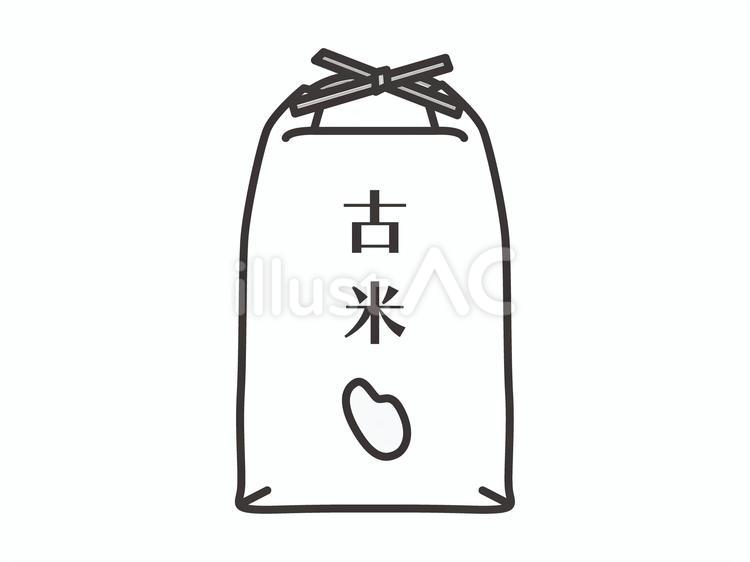 古米03 古米,米袋,食べ物のイラスト素材