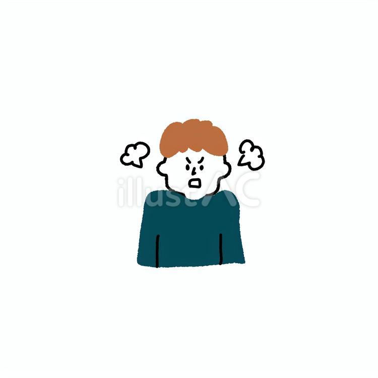 怒っている男性 怒る,男性,シンプルのイラスト素材