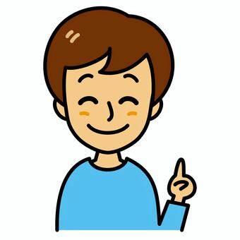若い男性　説明 説明,男性,案内,おすすめ,顔,ガイド,指,ナンバーワン,人差し指,一番のイラスト素材