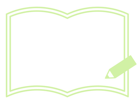 学習・教育・開いた本と鉛筆のフレーム フレーム,背景,本,ノート,鉛筆,文房具,横,飾り枠,アイコン,シンボルのイラスト素材