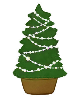 クリスマスツリー（丸飾り） クリスマスツリー,12月,イベント,行事,冬,クリスマス,木,植木,飾り,きれいのイラスト素材