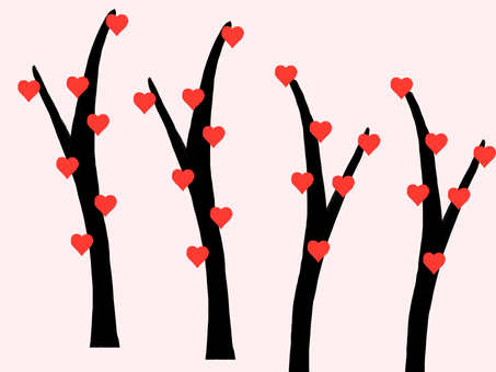 Heart's plum, plum, cherry blossoms, plum, JPG and PNG