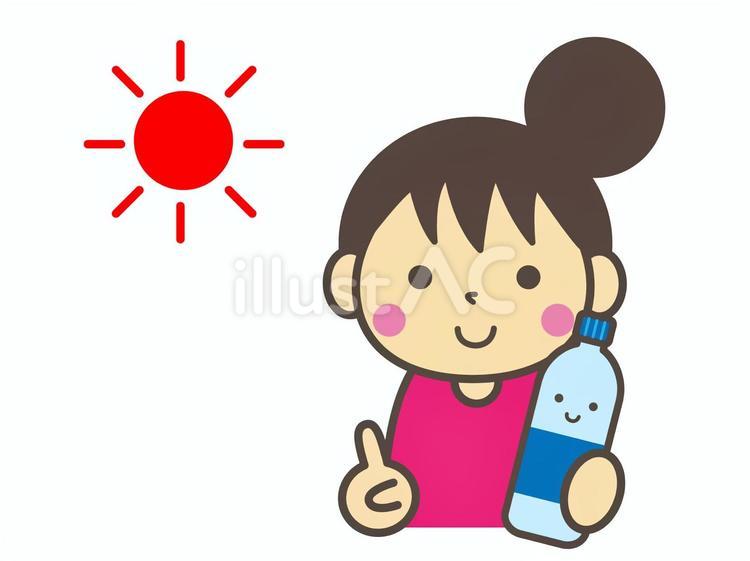 水分補給 水分補給,女性,熱中症のイラスト素材