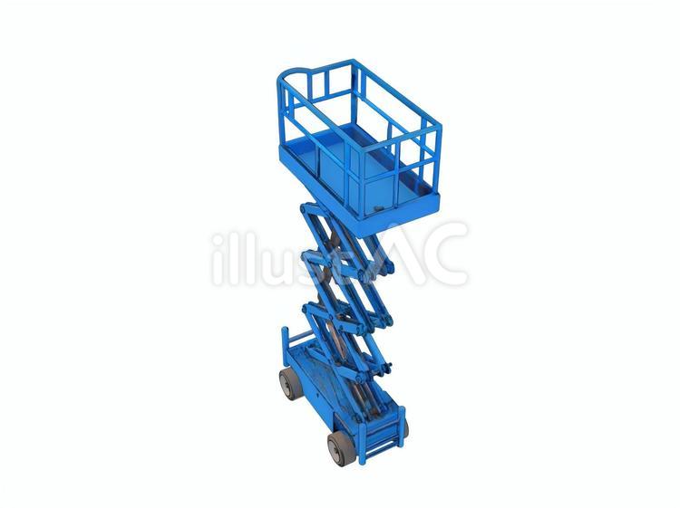 建設土木工事現場自走垂直上昇式高所作業車 高所作業車,垂直上昇式,重機のイラスト素材