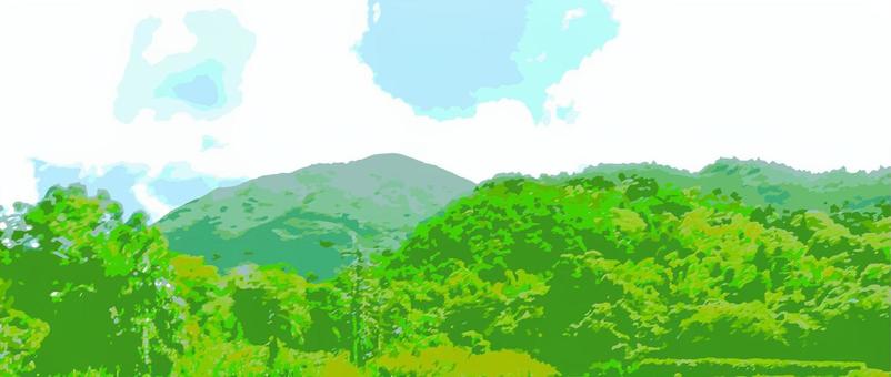 Mountain sky watercolor, mountain, sky, the countryside, JPG and AI