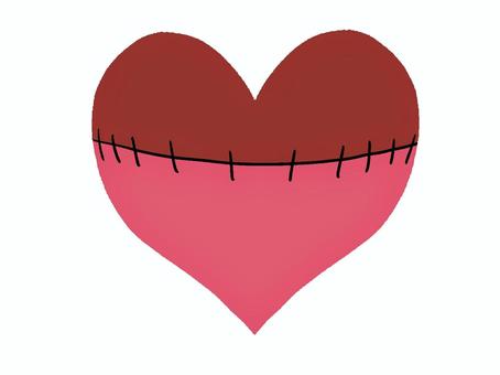 つぎはぎハート バレンタイン,ハート,手描き,愛,好意,つぎはぎ,装飾,アイコンのイラスト素材