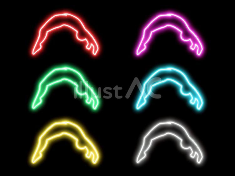 ネオンのバク転 バク転,バク宙,体操のイラスト素材