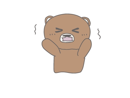 恐怖するクマ クマ,怖がり,怖い,震える,動物のイラスト素材