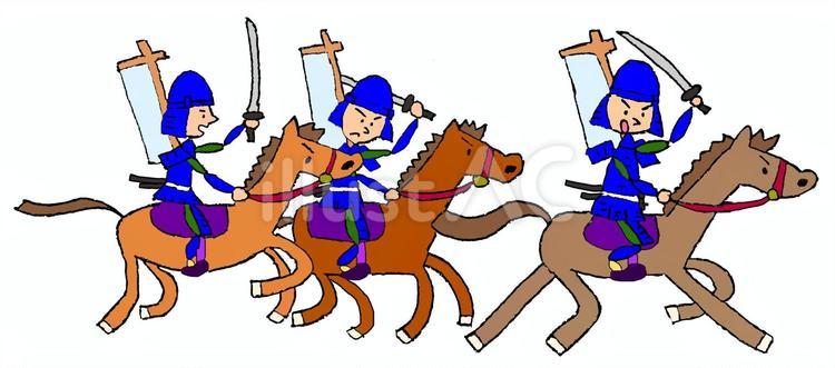 侍　武士　足軽　騎馬隊 侍,戦国,戦いのイラスト素材