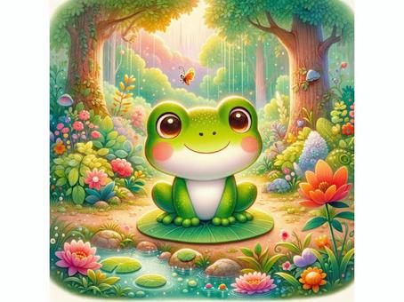 Illustration, a frog, woods, fairy tale, 