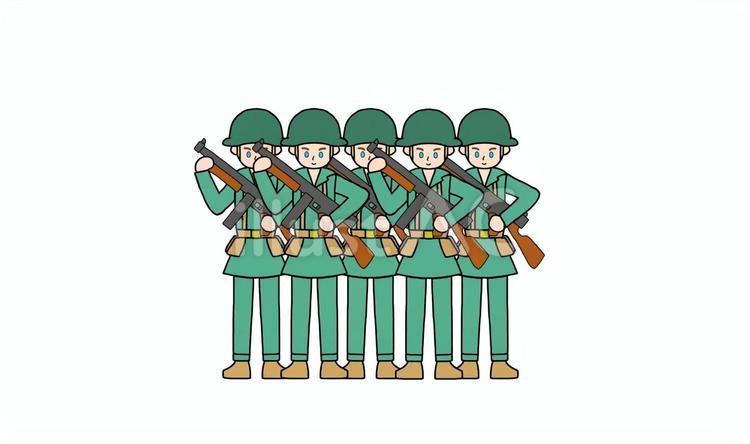アメリカ軍の小隊 米兵,米軍,アメリカ兵のイラスト素材