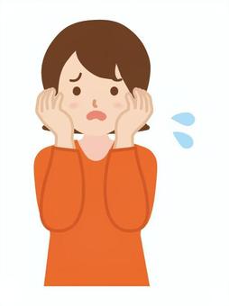 困っている女性_上半身1