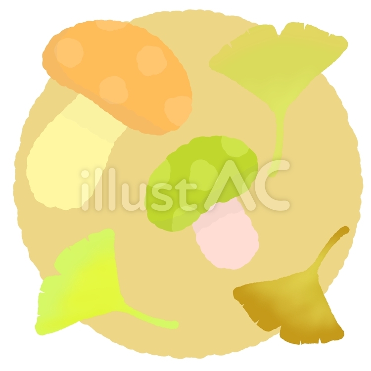きのこといちょう きのこ,いちょう,葉のイラスト素材