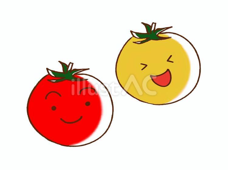 笑顔のミニトマト ミニトマト,笑顔,野菜のイラスト素材