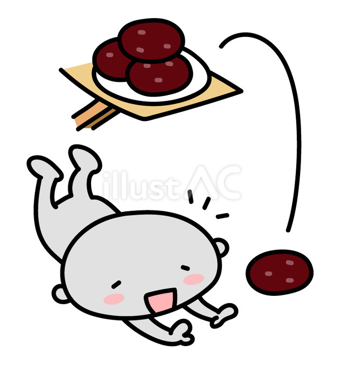 ことわざのイラスト：棚からぼたもち ことわざ,棚からぼたもち,ぼたもちのイラスト素材
