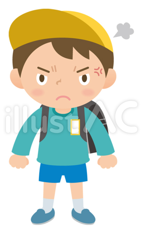 怒る小学生の男の子 怒る,小学生,男の子のイラスト素材